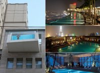 Piscinas fantásticas no topo de prédios